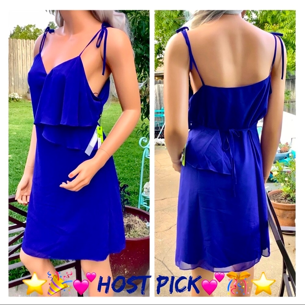 🎉HP🥂NWT Med Cocktail Event Ruffle Sabrina Dress
